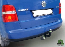 ТСУ для Volkswagen Touran 2003-2010 снятие бампера, необходима подрезка бампера. Нагрузки: 1500/75 кг. Масса 12,5 кг